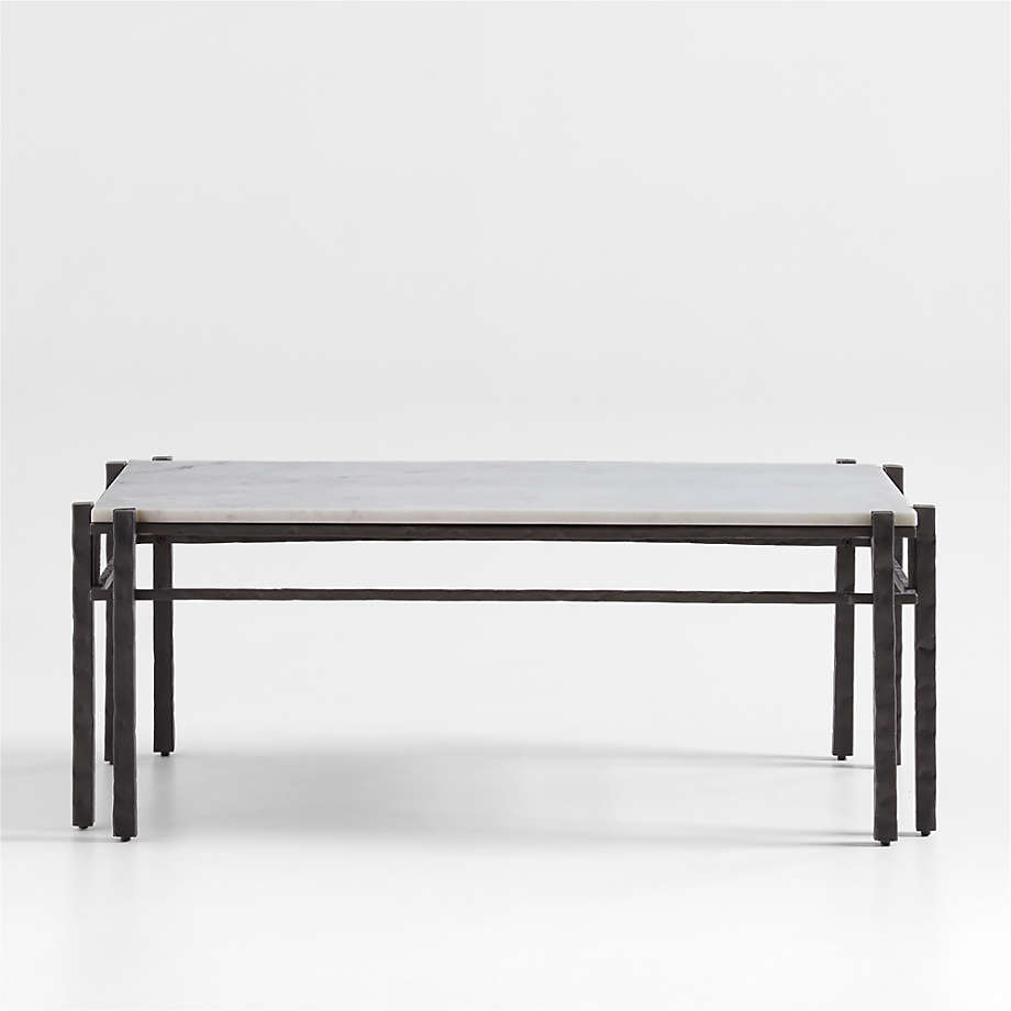 Serra Rectangular White Marble Coffee Table Crate & Barrel Canada