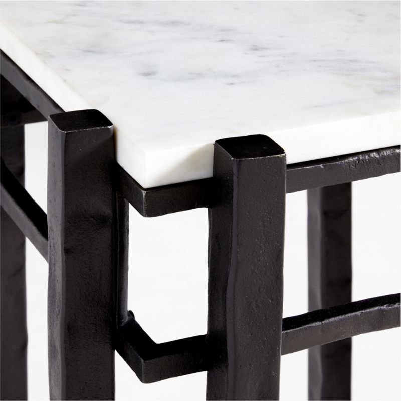 Serra White Marble End Table - image 3 of 5