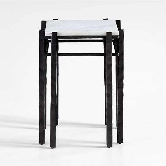 Serra White Marble End Table