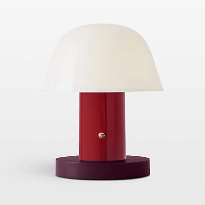 Setago Portable LED Table Lamp Maroon 8.8"
