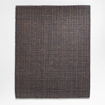 Seville Jute/Wool Blend Striped Black Area Rug 9'x12'