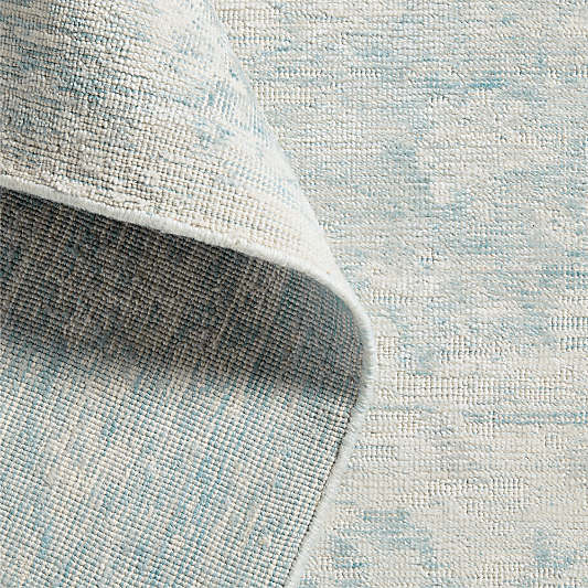 Seychelles Wool Blend Traditional Handwoven Light Blue Area Rug