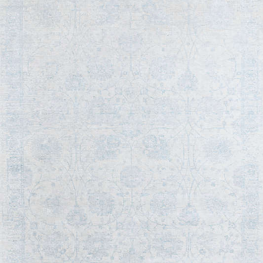 Seychelles Wool Blend Traditional Handwoven Light Blue Area Rug