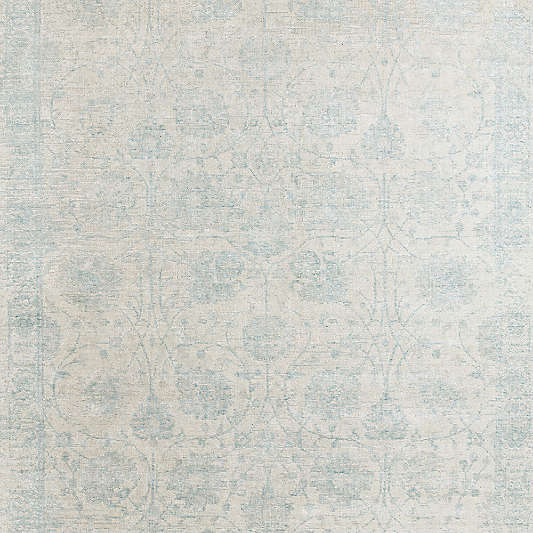 Seychelles Wool Blend Traditional Handwoven Light Blue Area Rug