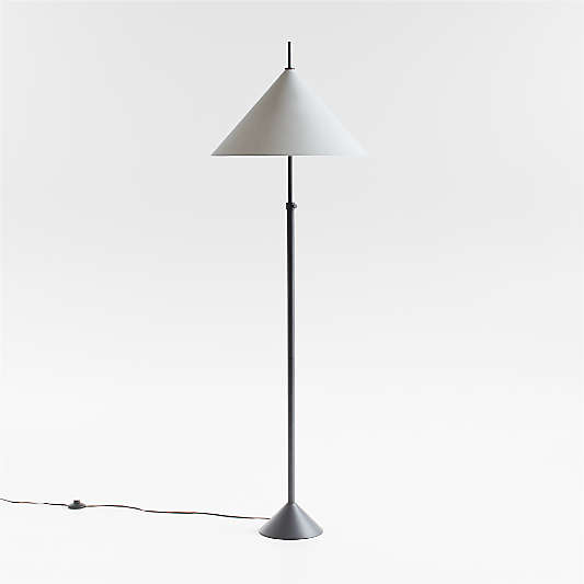 Seymour Telescoping Black Metal Floor Lamp