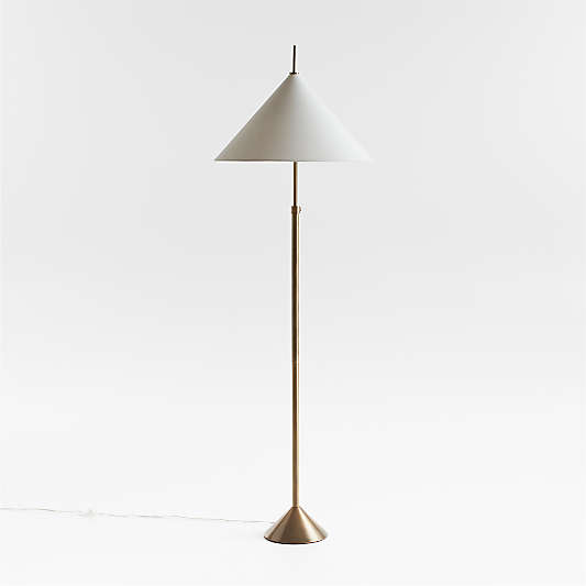 Seymour Telescoping Brass Metal Floor Lamp