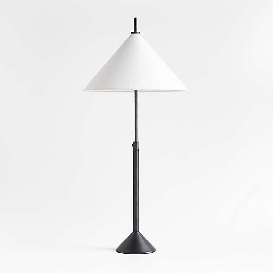 Seymour Telescoping Black Metal Table Lamp 25.2"