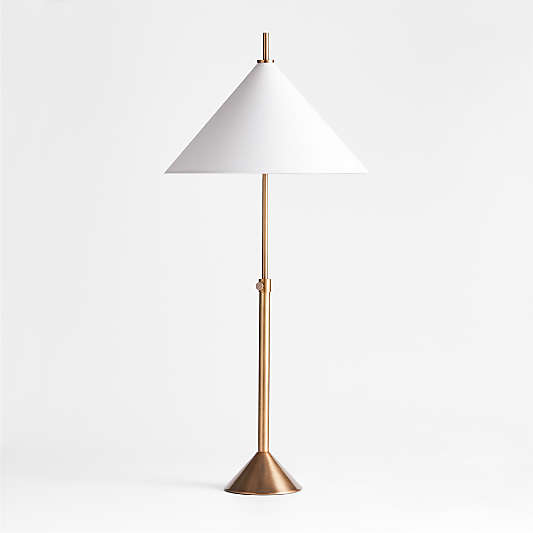 Seymour Telescoping Brass Metal Table Lamp 25.25"