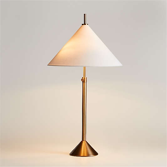 Seymour Telescoping Brass Metal Table Lamp 25.25"