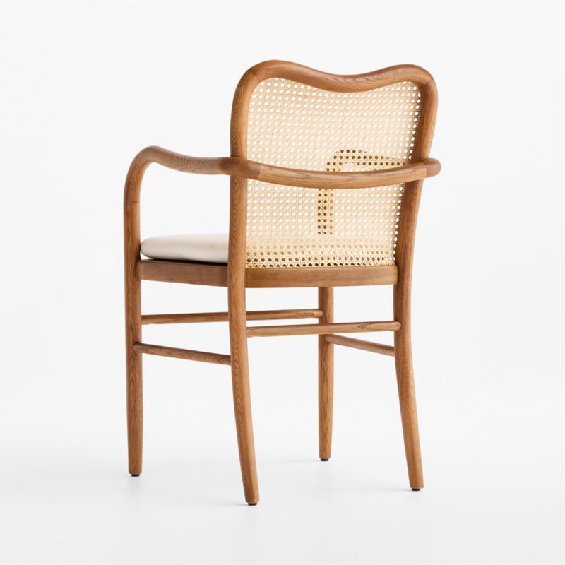 Sofi Cane and Warm Brown Solid Oak Wood Dining Armchair - image 4 of 6