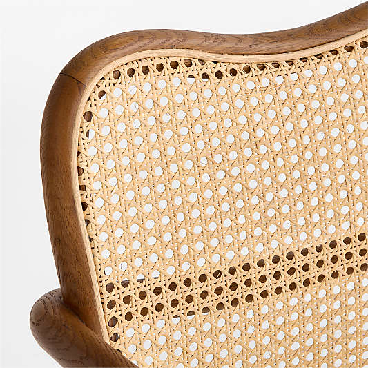 Sofi Cane and Warm Brown Solid Oak Wood Dining Armchair