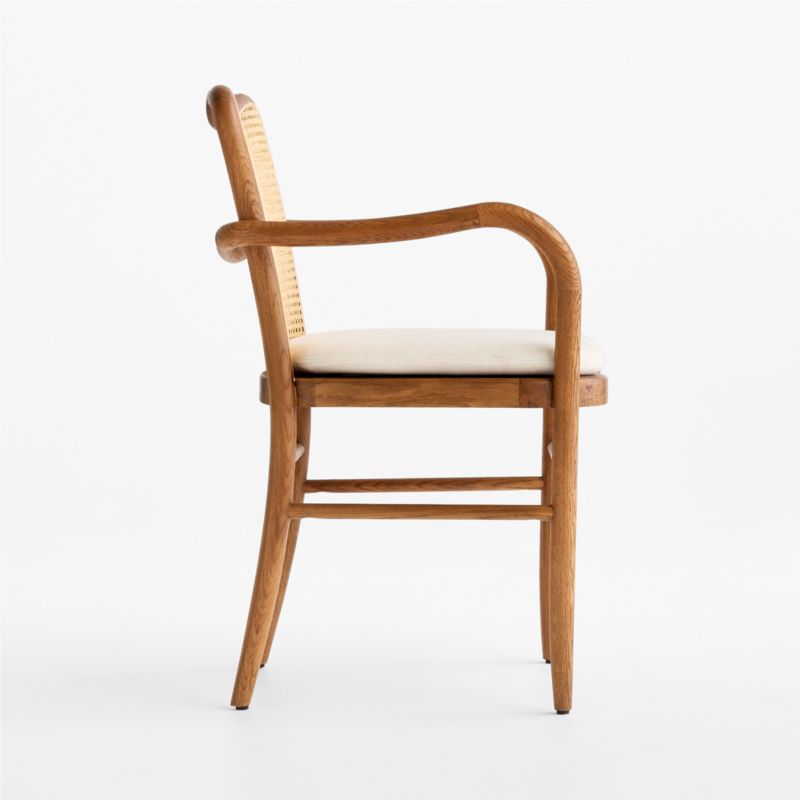 Sofi Cane and Warm Brown Solid Oak Wood Dining Armchair - image 3 of 6