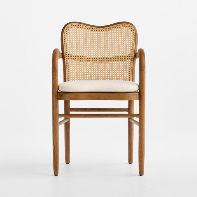 Sofi Cane and Warm Brown Solid Oak Wood Dining Armchair - image 2 of 6