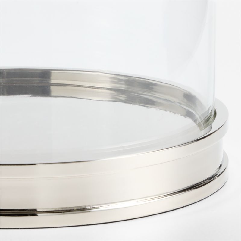 Signature Large Glass Hurricane with Silver Finished Base 11.5" - image 2 of 4