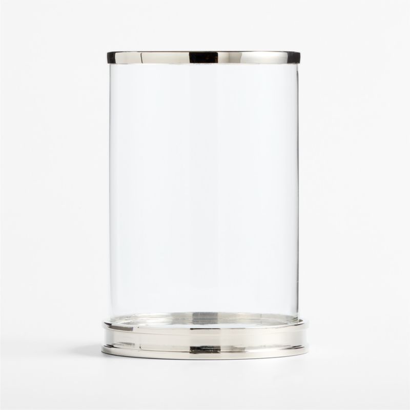 Signature Large Glass Hurricane with Silver Finished Base 11.5" - image 3 of 4