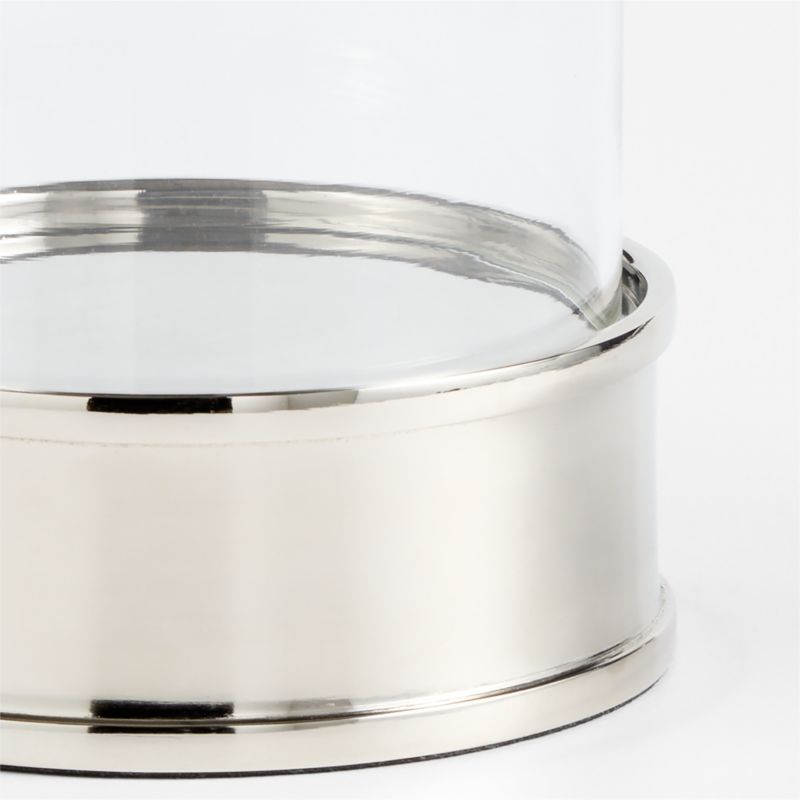 Signature Medium Glass Hurricane with Silver Finished Base 9" - image 2 of 4