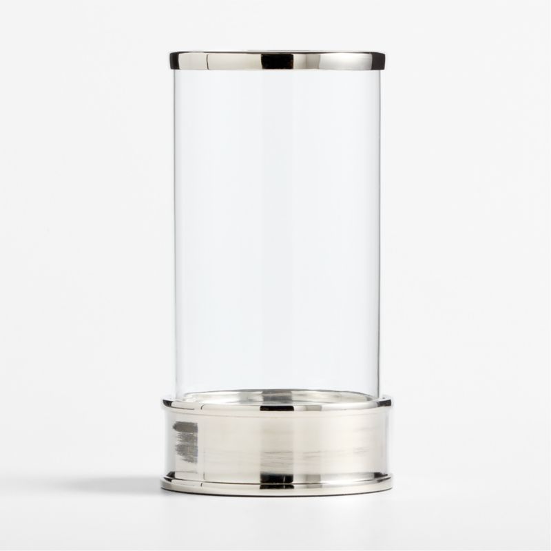 Signature Medium Glass Hurricane with Silver Finished Base 9" - image 3 of 4