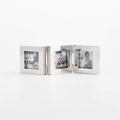 Signature Silver Trifold Picture Frame 3"x3"