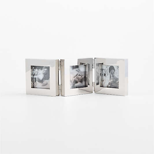 Signature Silver Trifold Picture Frame 3"x3"