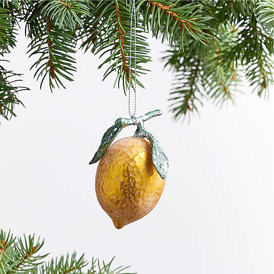 Sugared Lemon Glass Christmas Tree Ornament