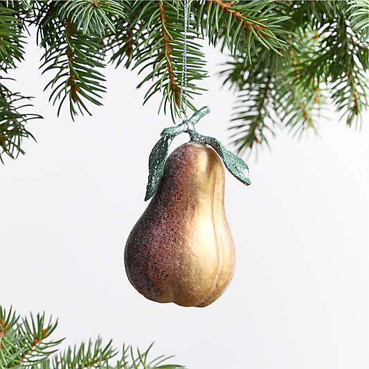Sugared Pear Glass Christmas Tree Ornament