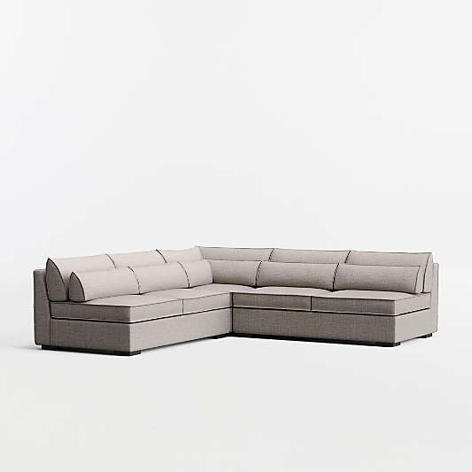 Soho 3-Piece L-Shaped Armless Sectional Sofa