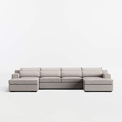 Soho 3-Piece U-Shaped Sectional Sofa with Double Chaise Lounge