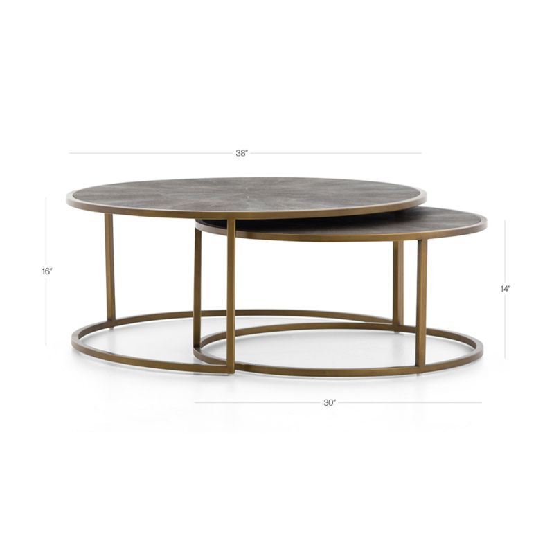 Keya Antique Brass Nesting Coffee Tables