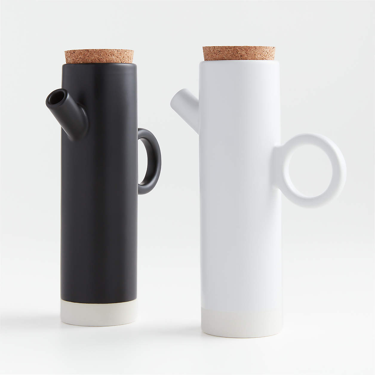 Shaillee Matte Black and White Cruet Set + Reviews Crate & Barrel