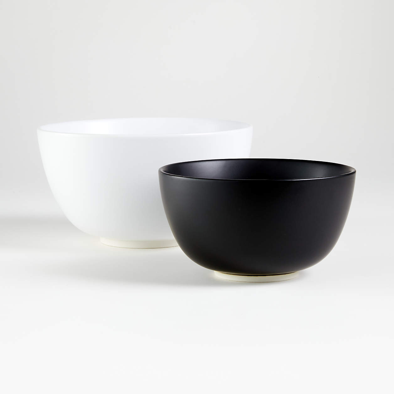 Shaillee Matte Black and White Mixing Bowls, Set of 2 + Reviews Crate & Barrel