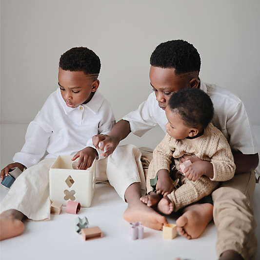 Mushie Shape Sorting Box Toddler Toy