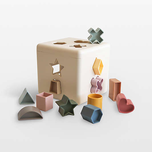 Mushie Shape Sorting Box Toddler Toy