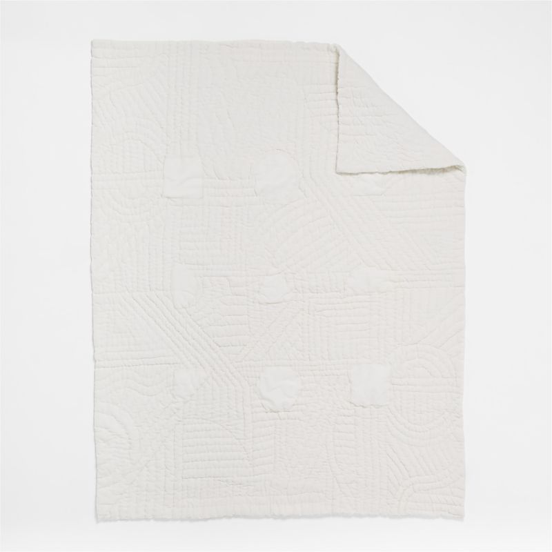 Shapes Hand-Quilted Organic Cotton Baby Crib Quilt by Leanne Ford - image 2 of 4