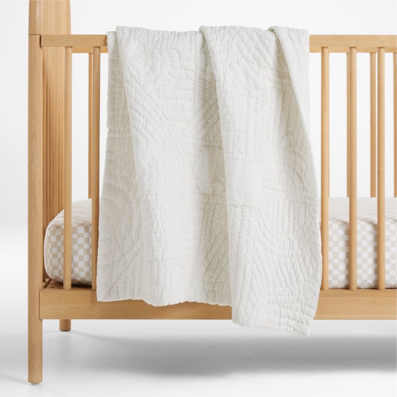 Shapes Hand-Quilted Organic Cotton Baby Crib Quilt by Leanne Ford