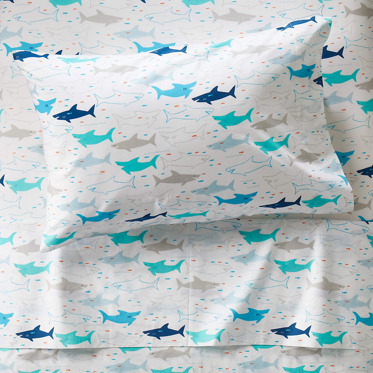 Organic Shark Kids Twin Sheets, Shark Bedding Twin