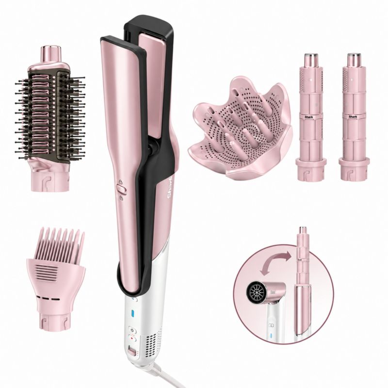 Shark Glam™ 5-in-1 Air Styler & Straightener With Diffuser in Pink - image 7 of 10