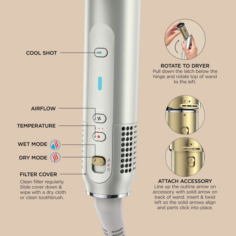 Shark Glam™ 5-in-1 Air Styler & Straightener in Gold - image 8 of 10