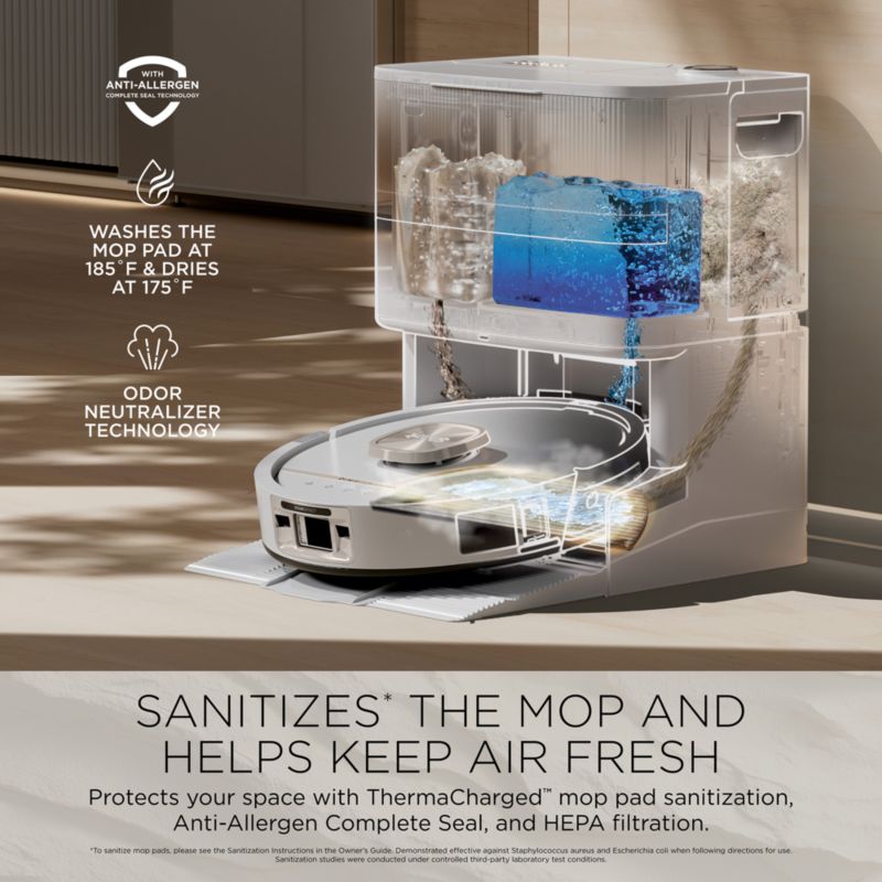 Shark ® Luxe™ PowerDetect 2-in-1 Robot Vacuum and Mop with NeverTouch Pro Base in Ivory - image 3 of 10