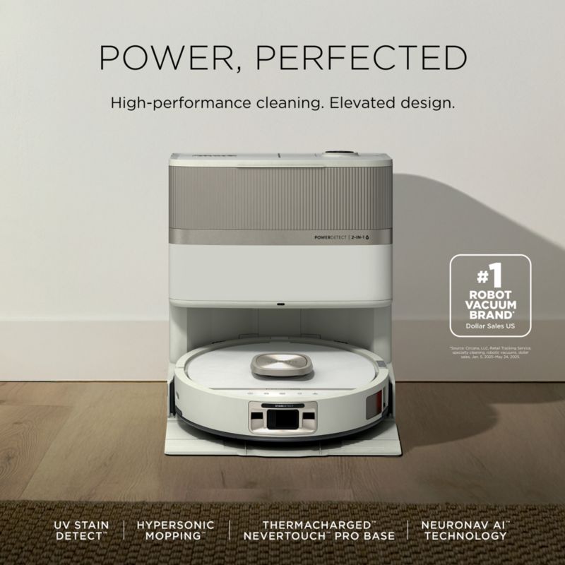 Shark ® Luxe™ PowerDetect 2-in-1 Robot Vacuum and Mop with NeverTouch Pro Base in Ivory - image 7 of 10