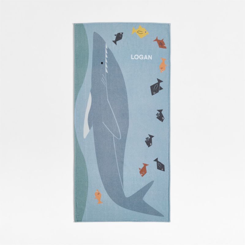 Shark Printed Organic Cotton Kid Beach Towel - image 0 of 5