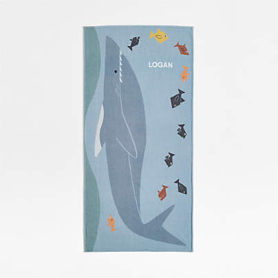 Shark Printed Organic Cotton Kid Beach Towel