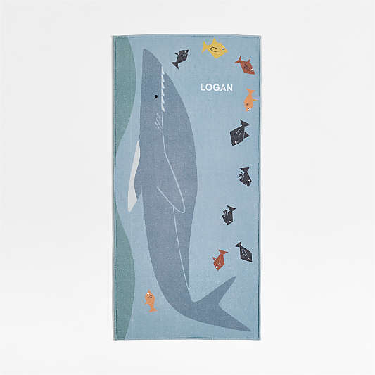 Shark Printed Organic Cotton Kid Beach Towel