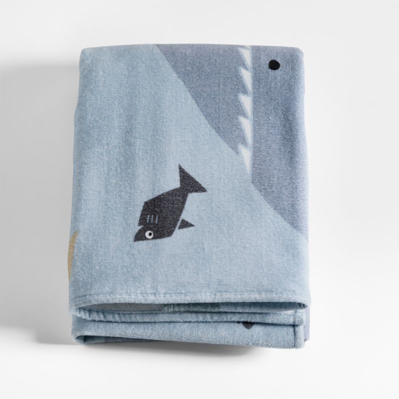 Shark Printed Organic Cotton Kid Beach Towel - image 2 of 5