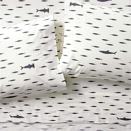 Stay Cool Shark School Organic Cotton Kids Sheet Set