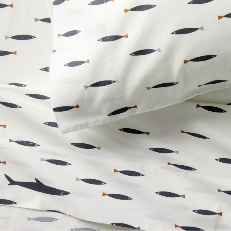 Stay Cool Shark School Organic Cotton Percale Kids Twin Sheet Set - image 6 of 7