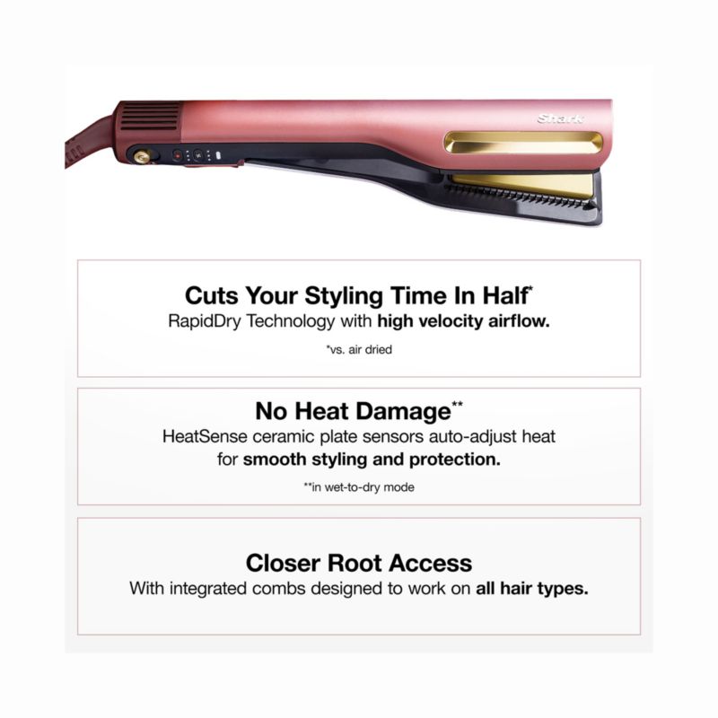Shark SilkiPro™ Hair Straightener & Dryer in Rose Petal - image 9 of 10