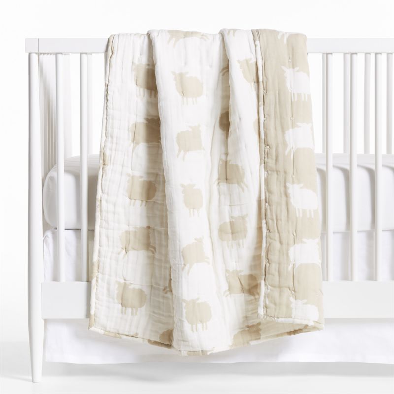 Supersoft Pampas Ivory Organic Cotton Gauze Baby Crib Fitted Sheet - image 1 of 6