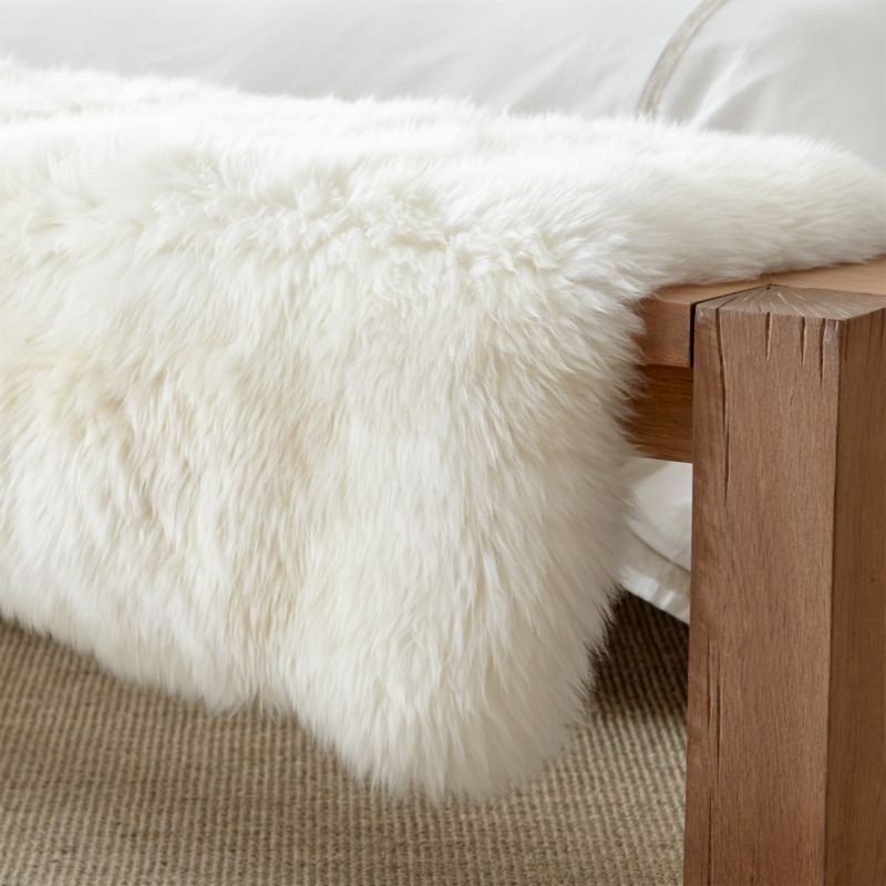 Sheepskin Fur Bed Throw Reviews Crate Barrel