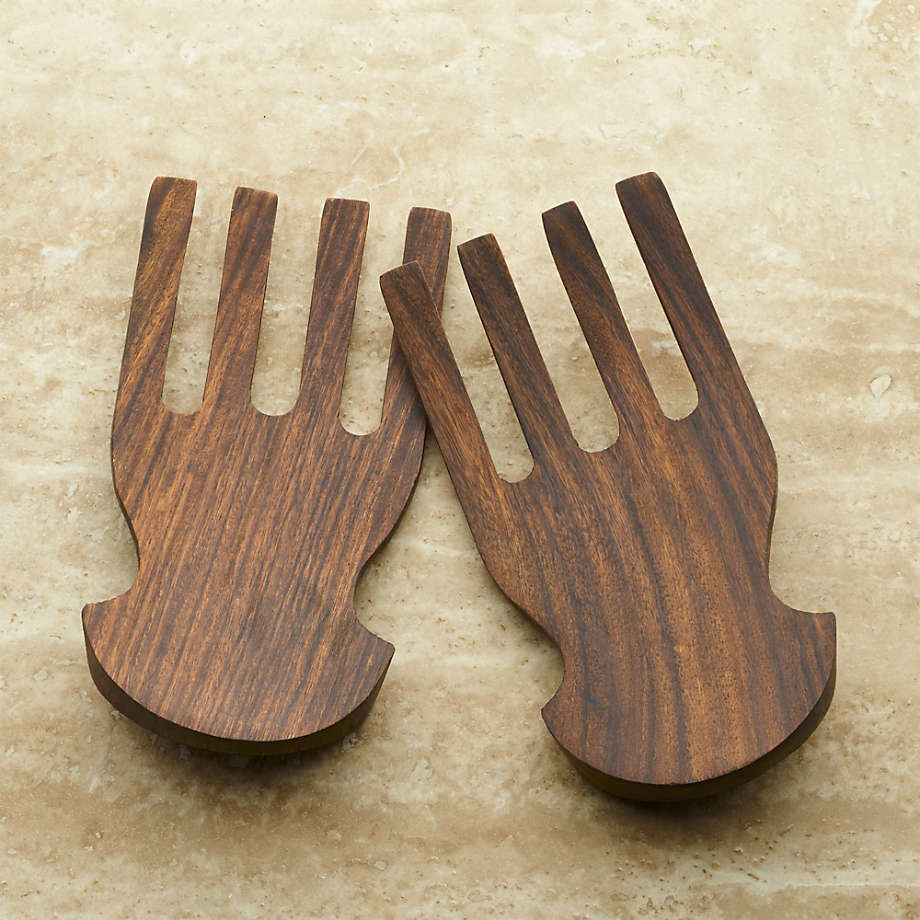 Acacia Salad Hands, Set of 2 + Reviews | Crate & Barrel