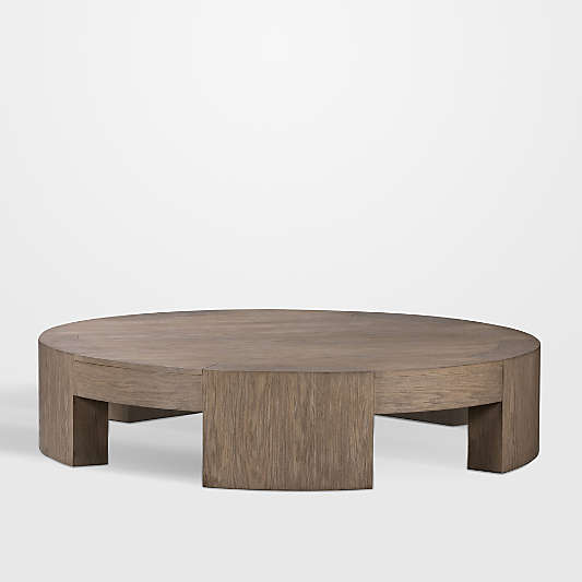 Sheffield Brown Wood 60" Round Coffee Table
